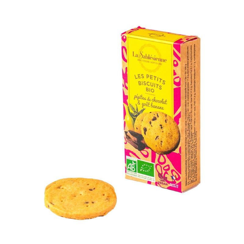 Organic & vegan cookies with chocolate and banana chips - 37g mini box