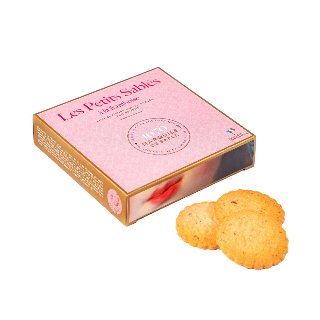 Biscuits sablés pépites de framboise - étui 100g