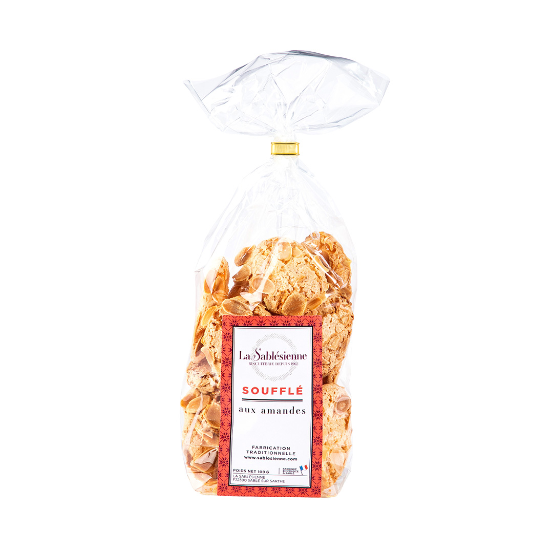 Soufflé biscuits with slivered almonds  - 100g bag